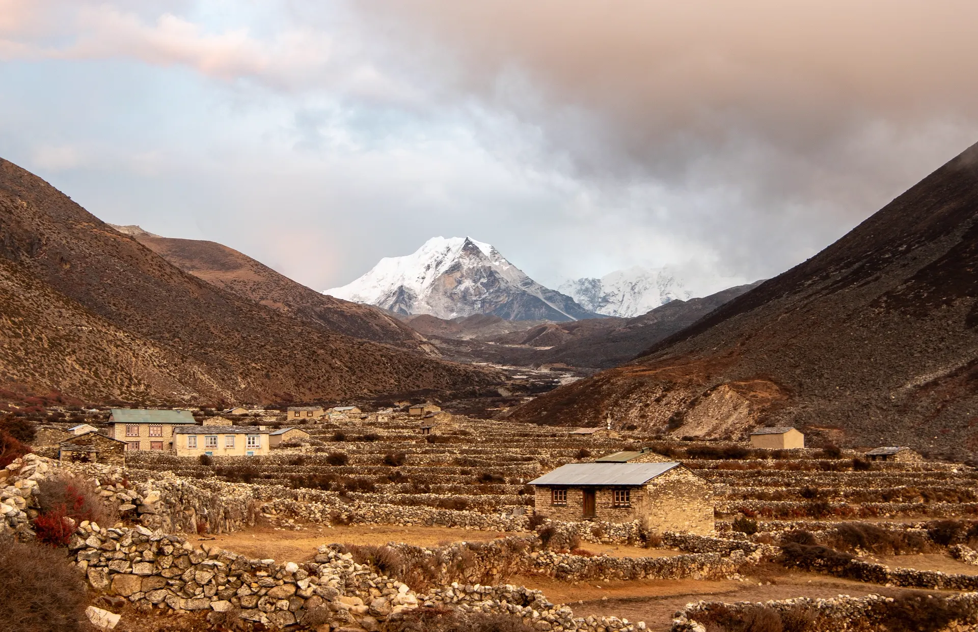 Island Peak rising above the Chukhung valley, Khumbu region